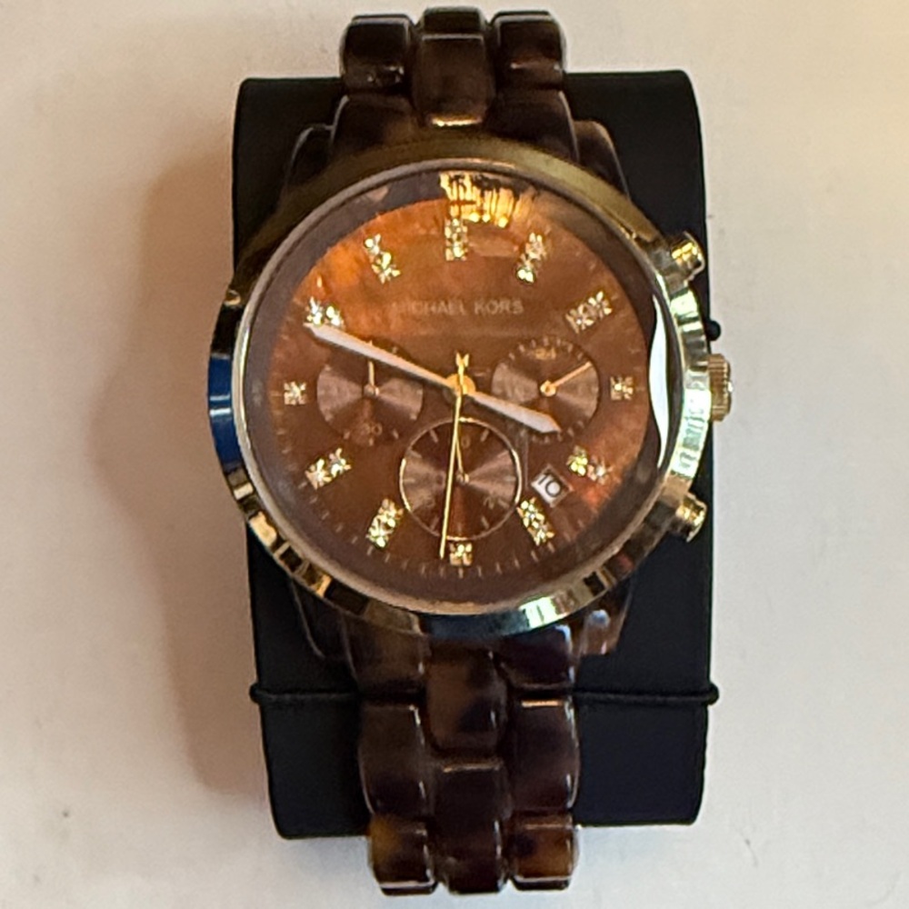 Michael Kors Tortoise and Gold Unisex Watch